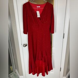 Elegant Red Long Sleeve Dress
